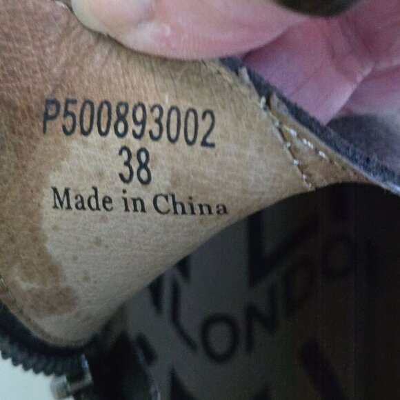 Fly London Poro Ankle Wedge Bootie Charcoal Gray Suede Size 38 - Picture 8 of 9